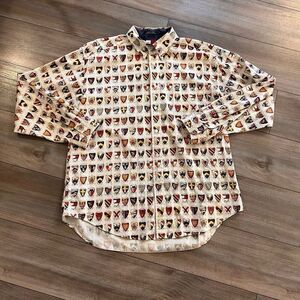 Tommy Hilfiger Cream Pattern‎ Longsleeve Buttonup Shirt Men XL Bin G-27